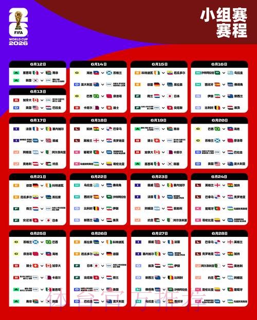 2026世界杯小组赛赛程完整版赛事详情怎么看